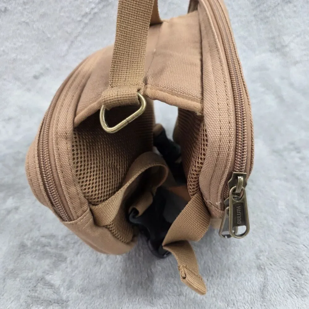 Duluth Trading Company Fire Hose Dog Saddle Bags Harness Brown/Tan Size Medium